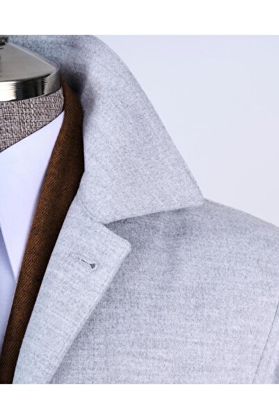 TerziAdemAltun Italian Style Slim Fit Sports Single Jacket Men's Gray T13480