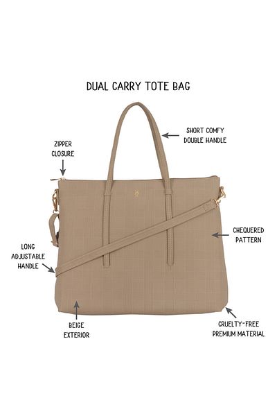 Baggit Womens Lxe Ayko Tote Bag- Grey