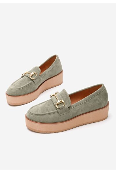 B T Shoes Mocasini cu platforma Leondra V3 verzi