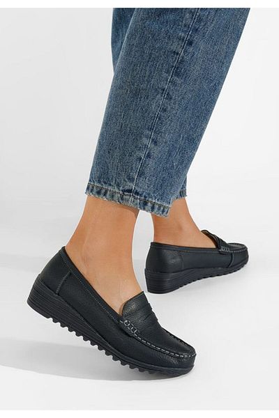 B T Shoes Mocasini dama piele Valmera navy