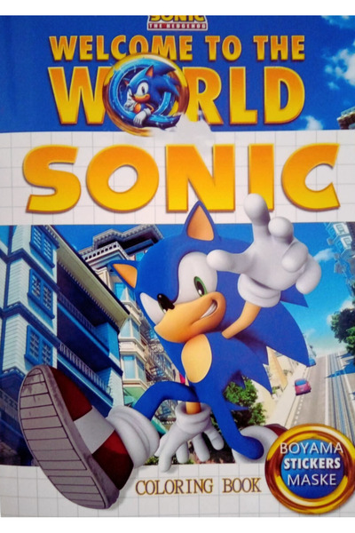 booddie Sonic Boyama Kitabı Stickerlı & Arka Kapak Kesilerek Maskeli ,16 sayfa Boyanacak Sayfalı