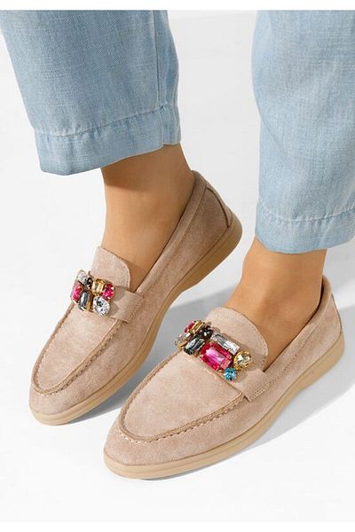 B T Shoes Elegant women's loafers Maceira V9 khaki