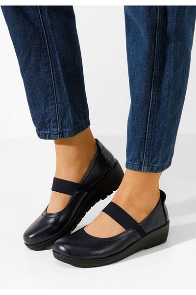 B T Shoes Balerini cu bareta Gracela navy