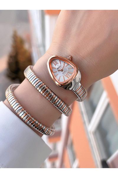 Ferrucci Snake Braided Steel Cord 2 Years Warranty 3 Atm Water Resistant Women Wrist Watch C.03442.4