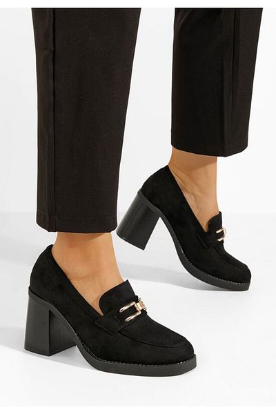 B T Shoes Mocasini dama cu toc Akera negri