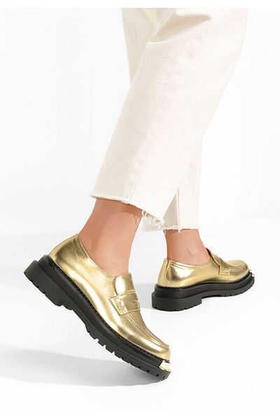 B T Shoes Hesea gold chunky-soled loafers