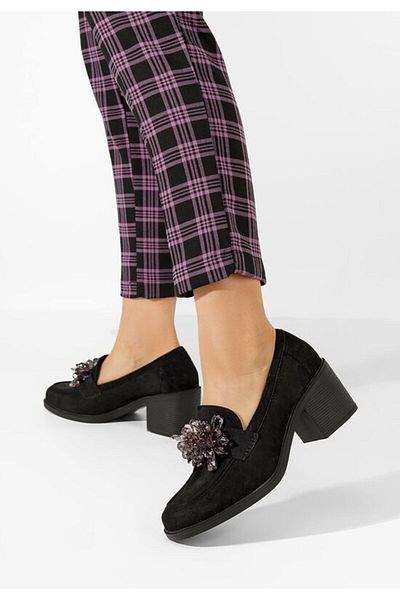 B T Shoes Black Ermela heeled loafers