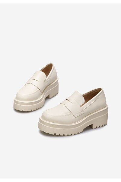 B T Shoes Beige Alcudia platform loafers