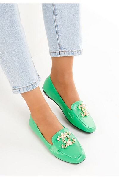 B T Shoes Mocasini dama eleganti Giulinello verzi