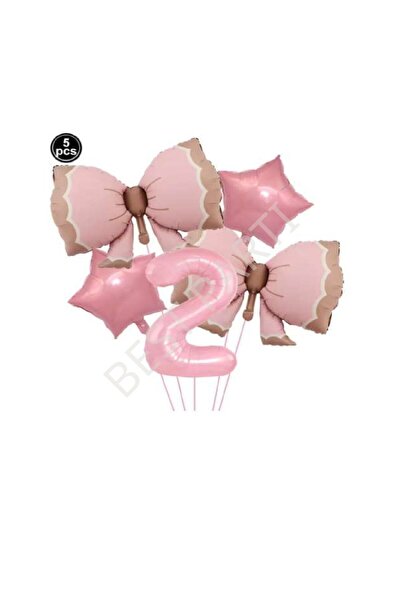 BEST PARTİ DOĞUM GÜNÜ PARTİ SÜSLERİ Best Pink Bow Number Star Foil Balloon Se...