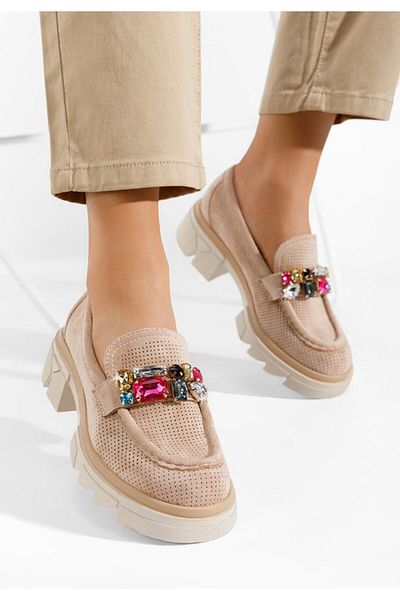 B T Shoes Mocasini dama eleganti Glorinda V3 kaki