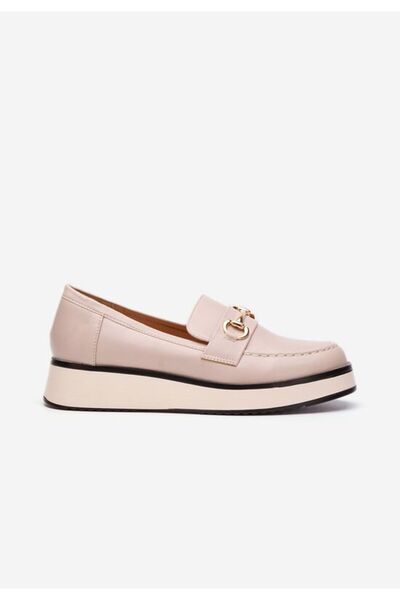 B T Shoes Mocasini cu talpa groasa Dianna bej