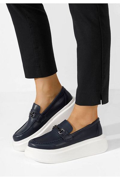 B T Shoes Mocasini piele naturala Baelia navy