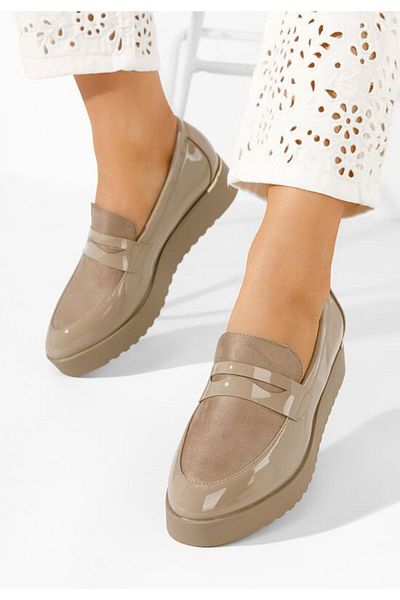 B T Shoes Elliot khaki chunky-soled loafers