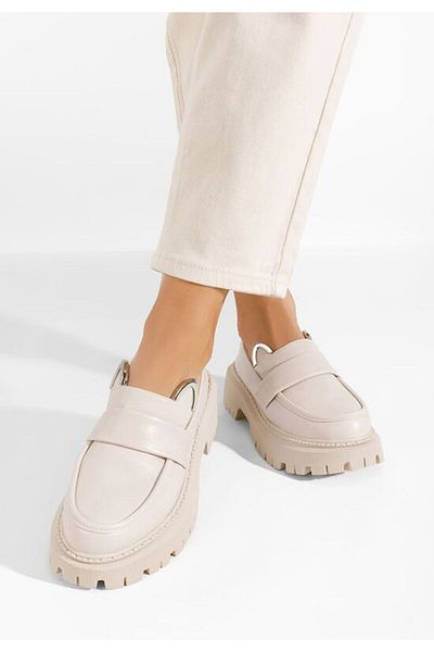 B T Shoes Mocasini cu talpa groasa Desiara bej