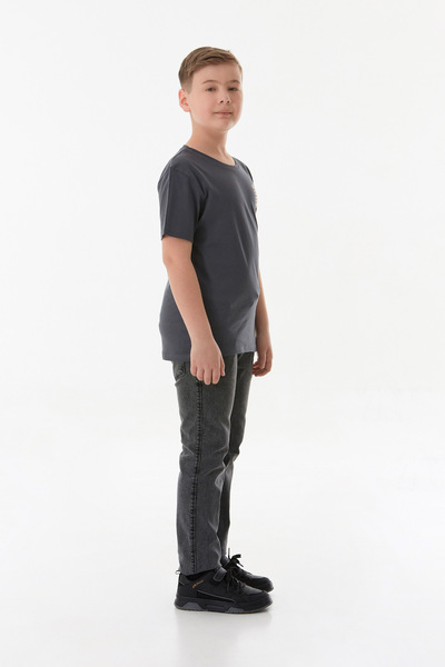 Fulla Moda Αγορικό μπλουζάκι με στάμπα Adventure Text από 100% βαμβάκι