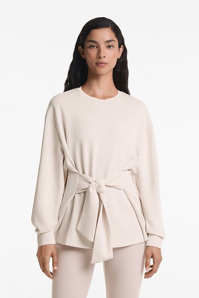 Oysho Soft touch tie sweatshirt with modal