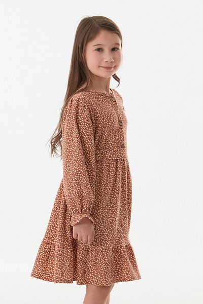 Fulla Moda Φόρεμα για κορίτσια με φλοράλ δεμένη μέση με κουμπιά μπροστά