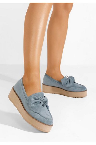 B T Shoes Mocasini cu platforma Leondra V5 bleu