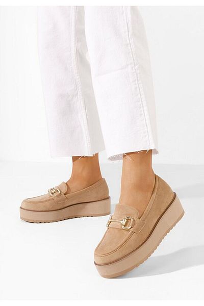 B T Shoes Leondra V3 platform loafers khaki