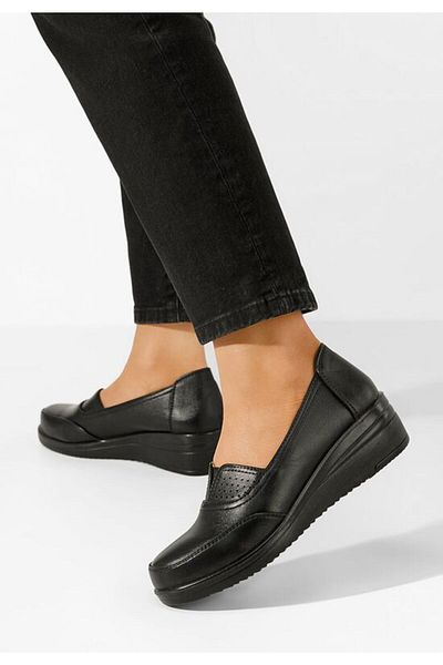 B T Shoes Women's platform loafers Marilena black