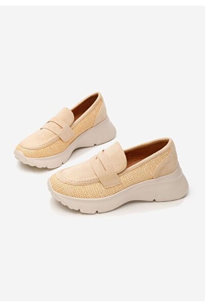 B T Shoes Almata beige platform loafers