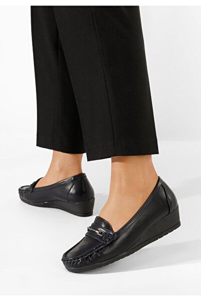 B T Shoes Γυναικεία μοκασίνια πλατφόρμας Νοράσεα ναυτικό μπλε