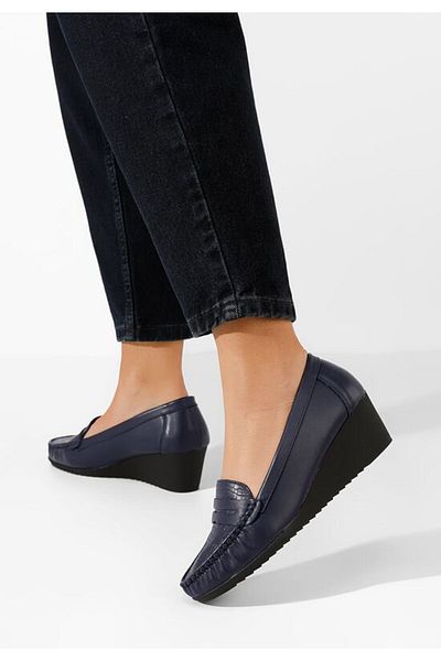 B T Shoes Mocasini dama cu platforma Eligia navy