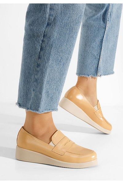 B T Shoes Women's platform loafers Gessi beige