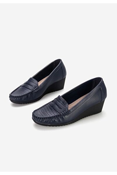 B T Shoes Mocasini dama cu platforma Eligia navy