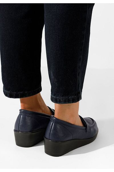 B T Shoes Mocasini dama cu platforma Zeia navy