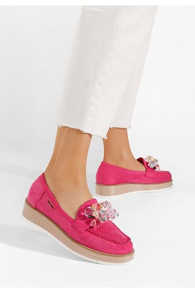 B T Shoes Veiga fuchsia thick-soled loafers
