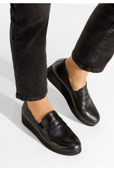 B T Shoes Mocasini dama cu platforma Gessi negru