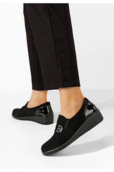 B T Shoes Mocasini dama cu platforma Gernia negri