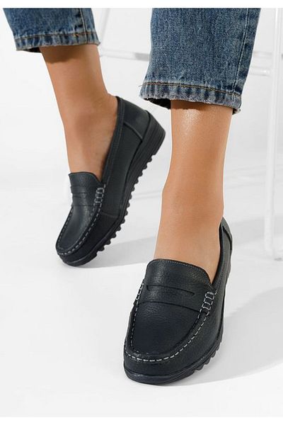B T Shoes Mocasini dama piele Valmera navy