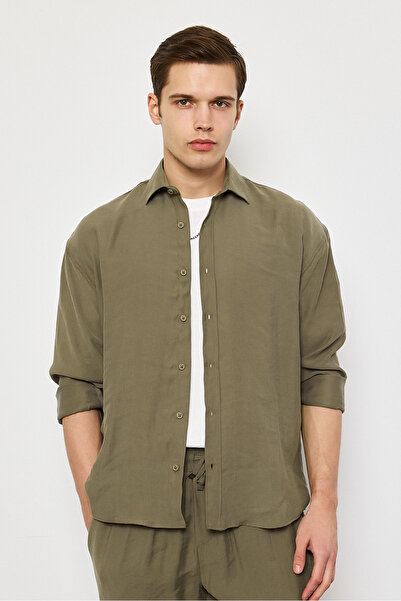 İLKCET MODA Модальна тканина Преміум Чоловіча сорочка оверсайз