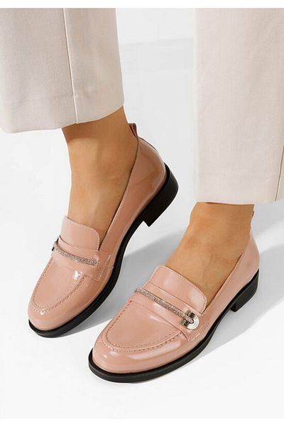 B T Shoes Vibia pink genuine leather loafers
