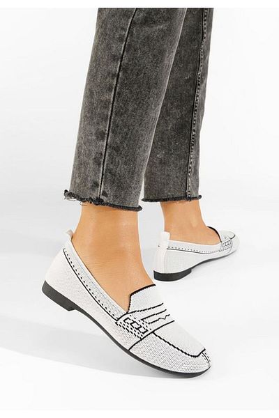 B T Shoes Mocasini dama Kirrana albi V2