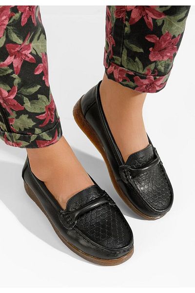 B T Shoes Mocasini piele naturala Telisa negri