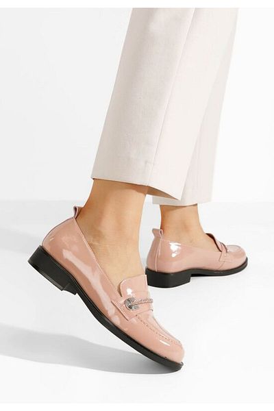 B T Shoes Vibia pink genuine leather loafers