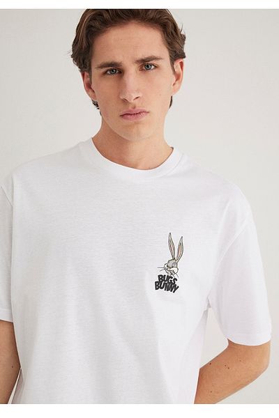 Mavi Bugs Bunny Printed Comfortable Mold Men's T-Shirt