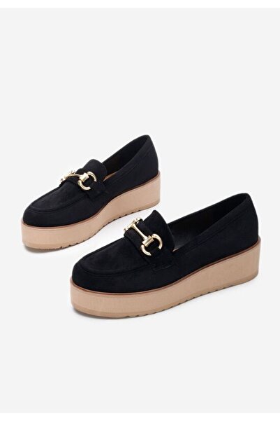 B T Shoes Mocasini cu platforma Leondra V3 negri