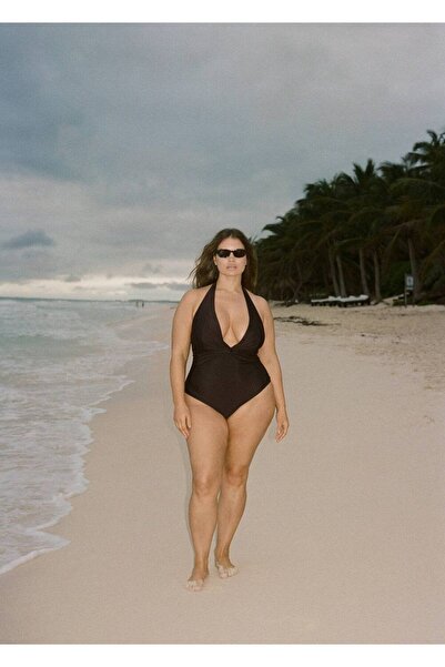 MANGO Woman Halter yaka drape mayo