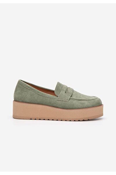 B T Shoes Mocasini cu platforma Leondra V2 verzi