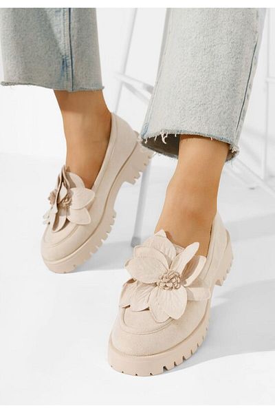 B T Shoes Mocasini cu talpa groasa Camelea bej