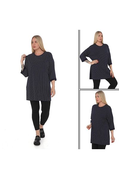 elma abone Plus Size Polka Dot Capri Sleeve Tunic