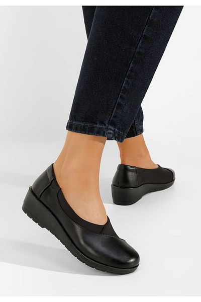 B T Shoes Mocasini cu platforma Iselda negri