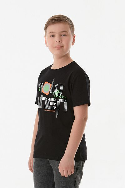 Fulla Moda Tricou pentru băiat, 100% bumbac, cu imprimeu cu slogan