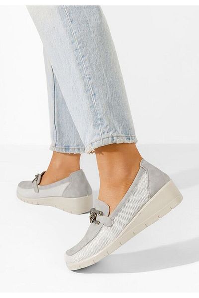 B T Shoes Mocasini dama cu platforma Iteria gri