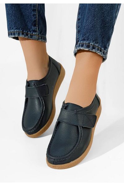 B T Shoes Mocasini piele naturala Milanka navy